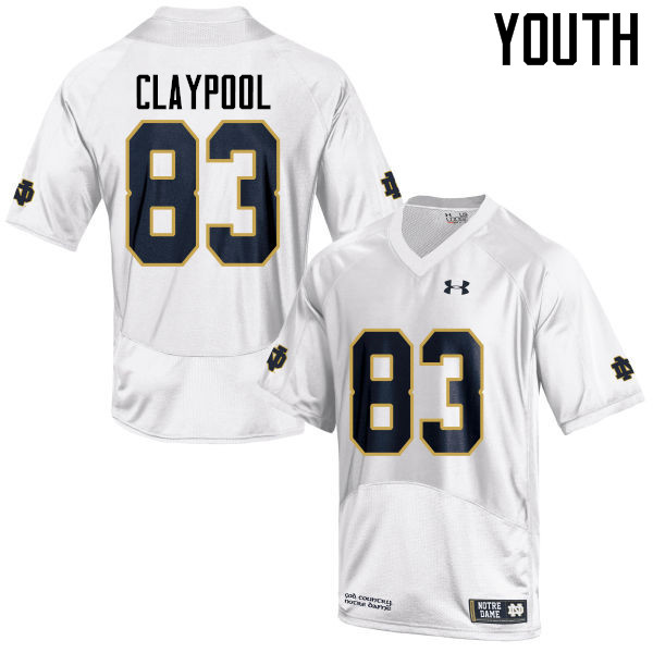 Youth #83 Chase Claypool Notre Dame Fighting Irish College Football Jerseys-White